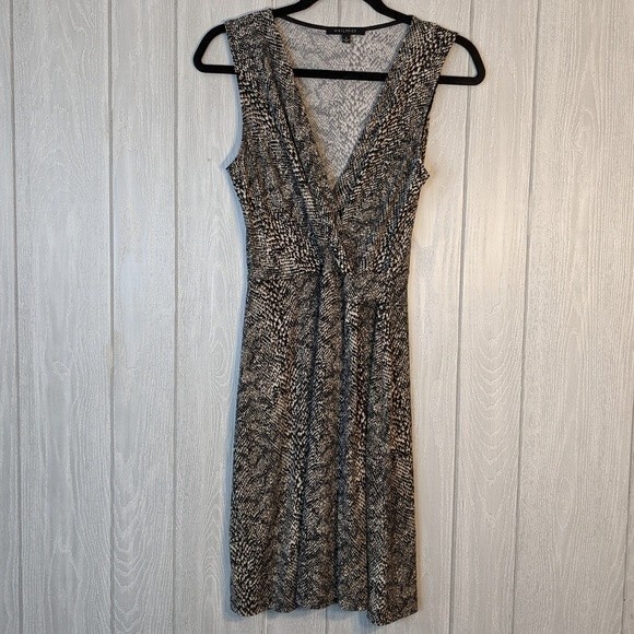 Hailey 23 Faux Wrap Sleeveless Snake Print Midi Dress EUC SZ SM - Picture 5 of 5